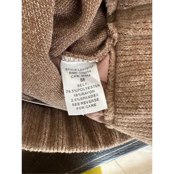 SAGE The Label Tan Knit High Rise Daria Wide Leg Pants Size Medium NWT - Picture 6 of 7